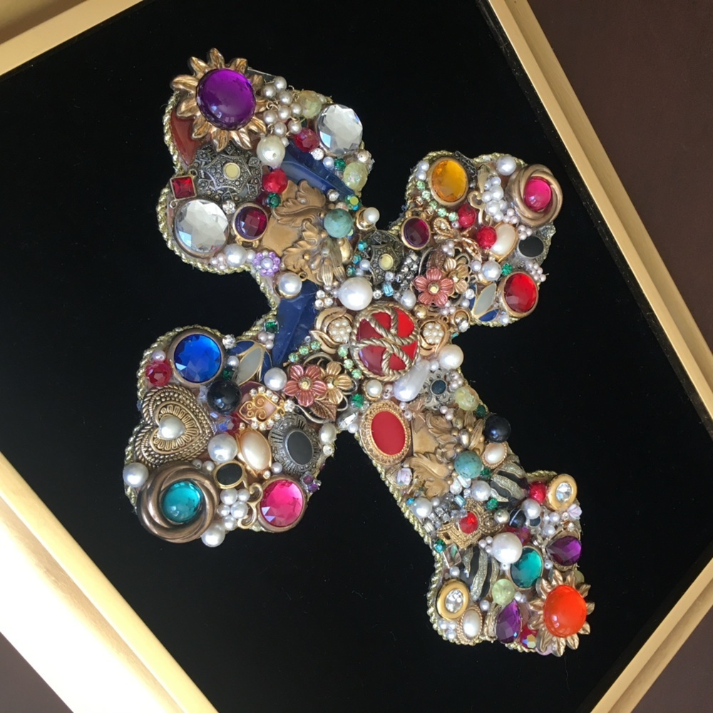 Hand Crafted Framed Jewelry Cross